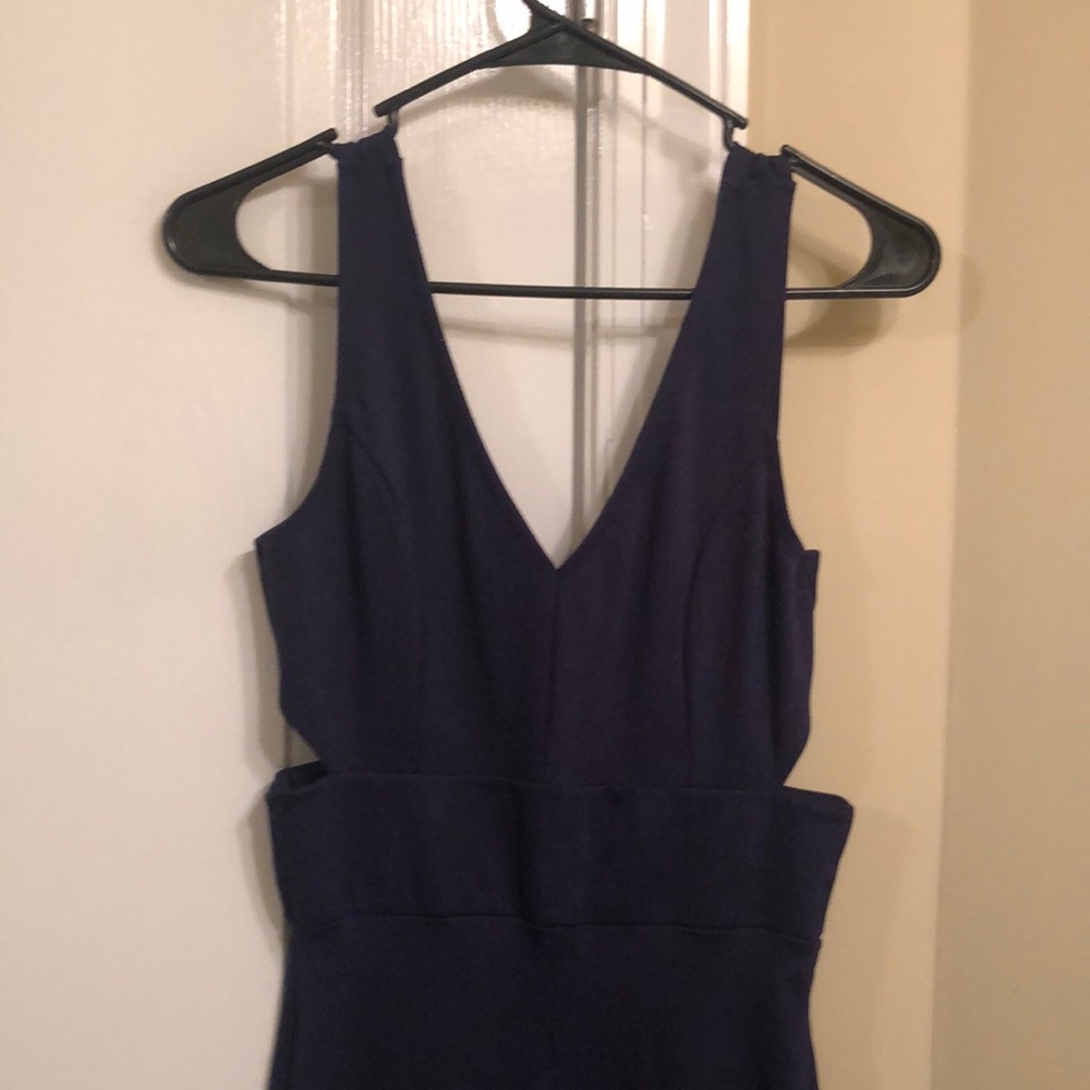 Navy blue jumpsuit with cut outs